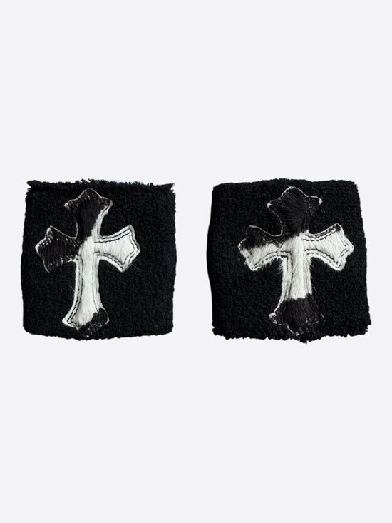 Chrome Hearts Other - Chrome Hearts Black Zebra Cross Patch Wristbands